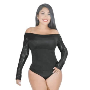 Portando elegancia, confort y diseño con el body con faja de control de abdomen de manga larga