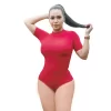 Modelo luciendo body con faja de cuello alto color negro