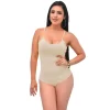 Body de tirantes con faja incluida color beige