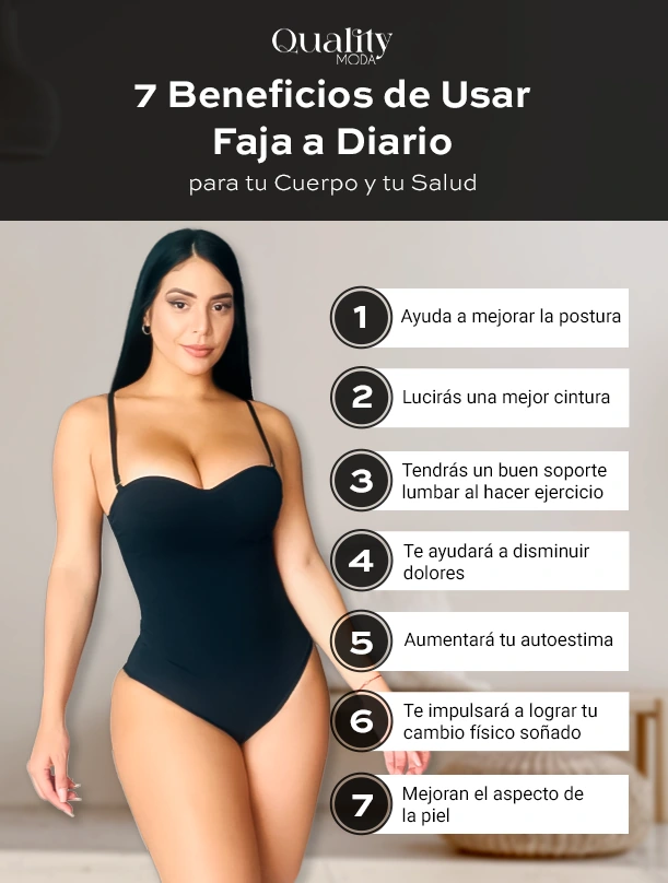 Infografía 7 Beneficios de Usar Faja a Diario para tu Cuerpo y tu Salud